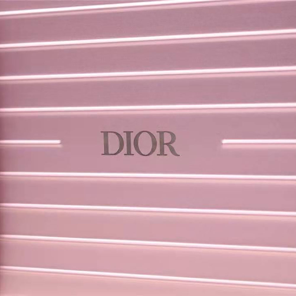Dior Men Dior and Rimowa Personal Clutch Aluminum and Grained Calfskin-Pink - image 10
