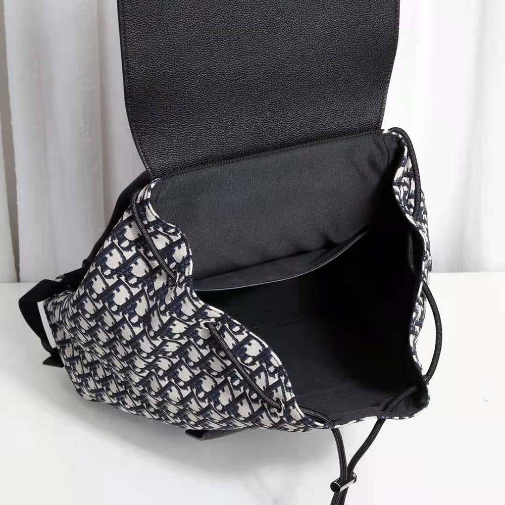 Dior Men Motion Backpack Beige and Black Dior Oblique Jacquard and Black Grained Calfskin - image 10