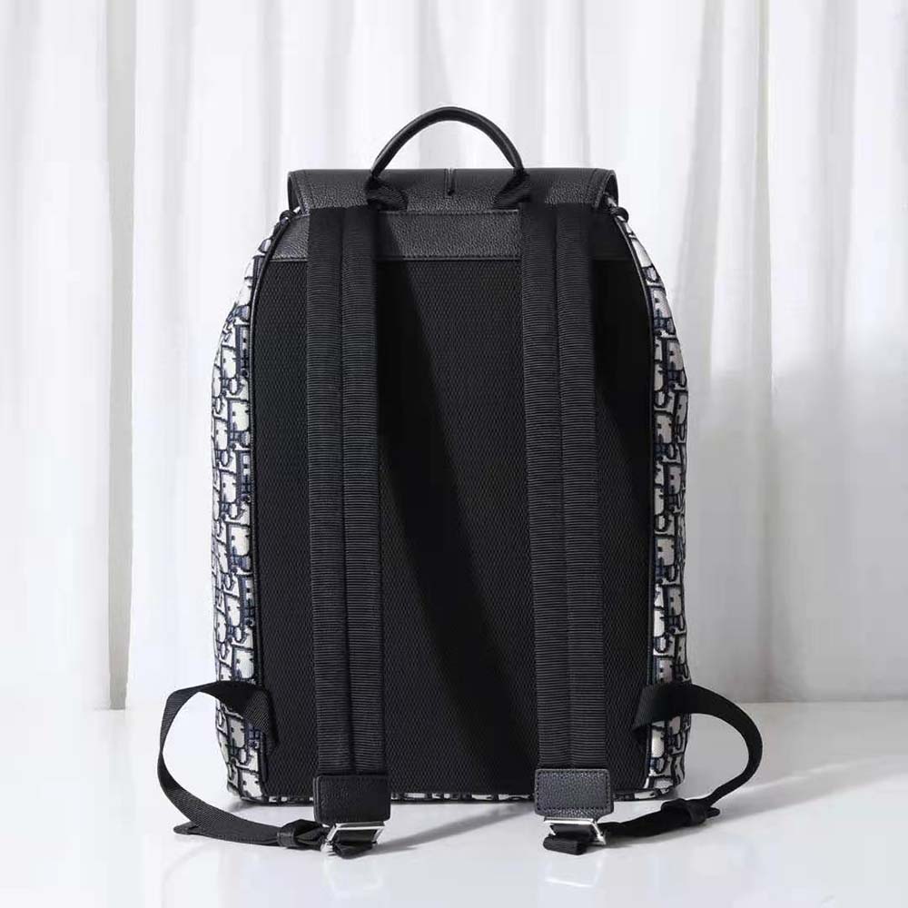 Dior Men Motion Backpack Beige and Black Dior Oblique Jacquard and Black Grained Calfskin - image 4