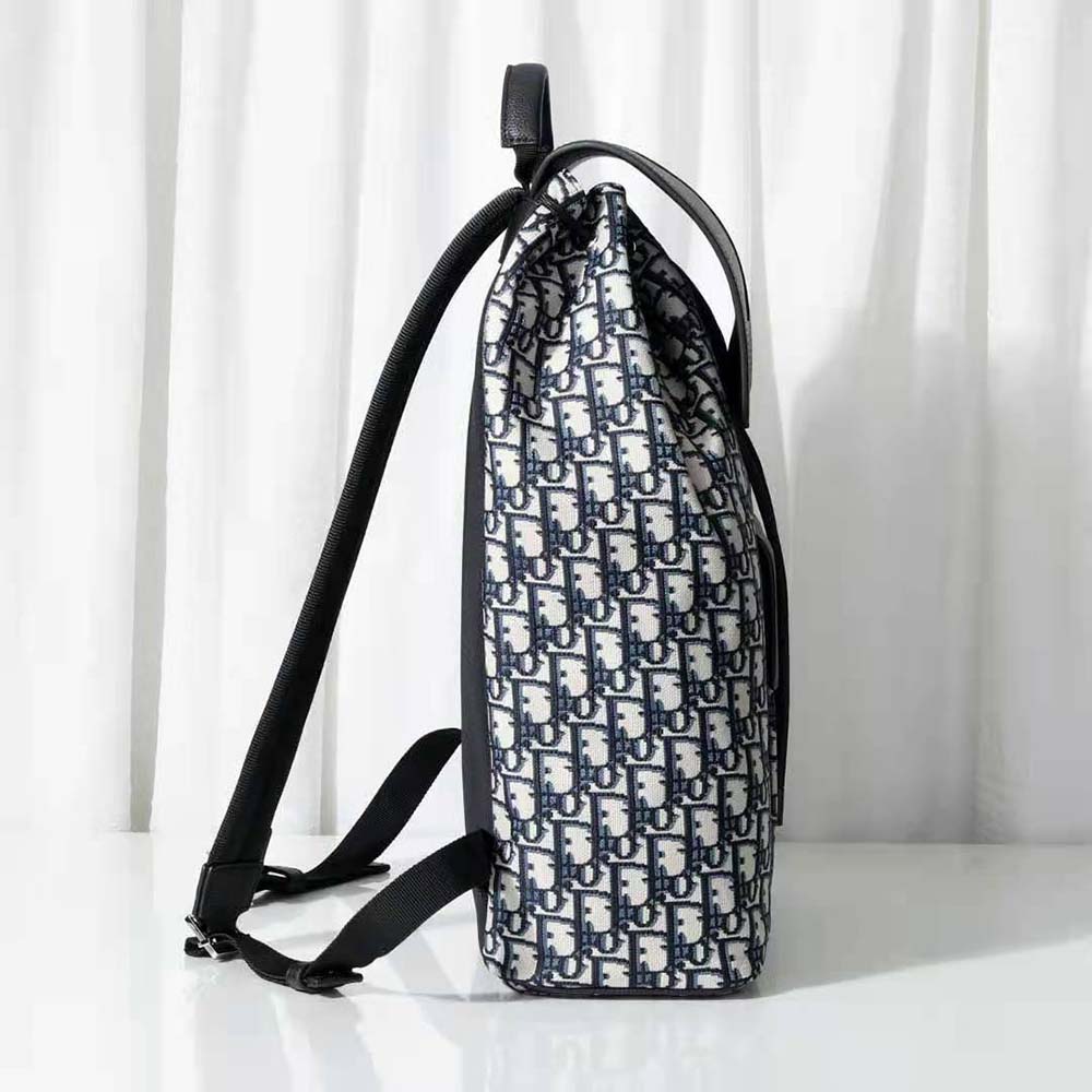 Dior Men Motion Backpack Beige and Black Dior Oblique Jacquard and Black Grained Calfskin - image 5