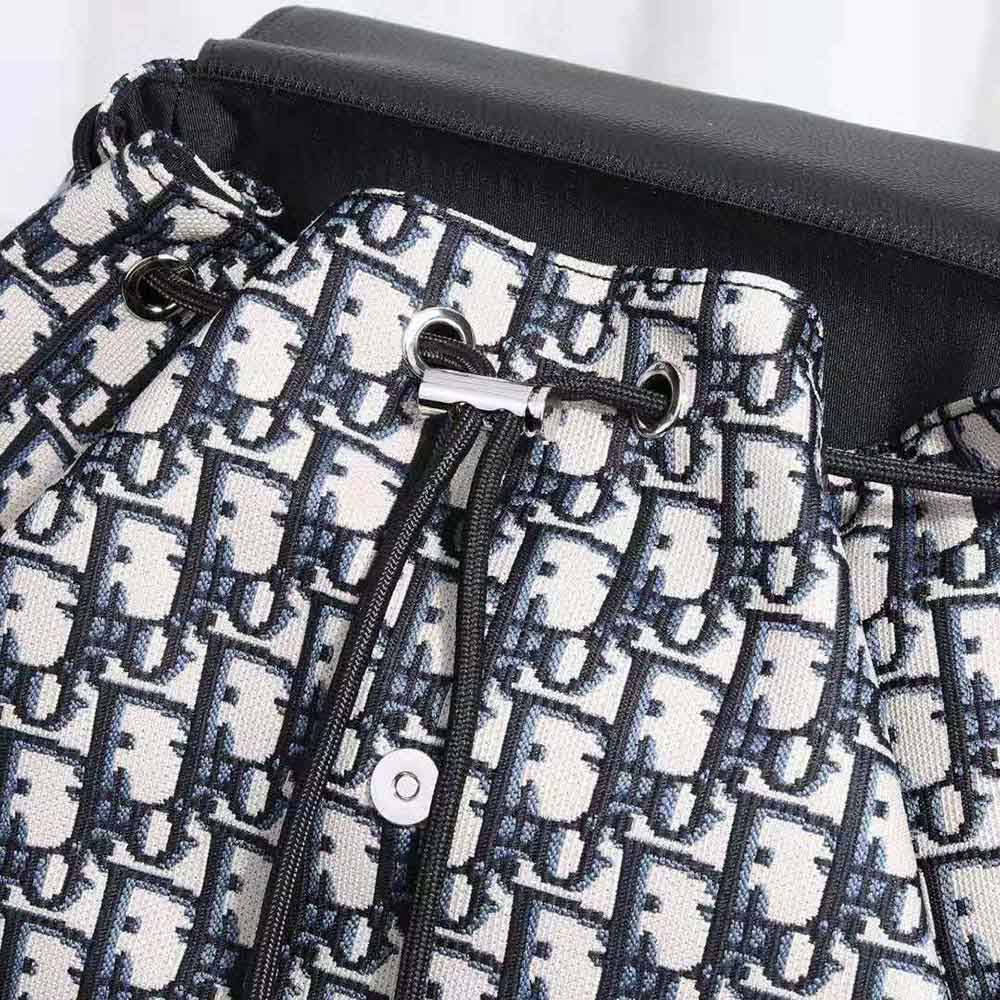 Dior Men Motion Backpack Beige and Black Dior Oblique Jacquard and Black Grained Calfskin - image 8