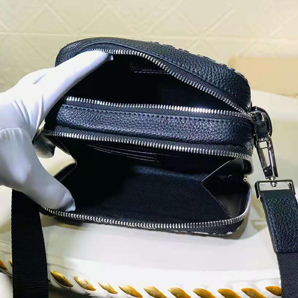 Dior Men Pouch with Shoulder Strap Beige and Black Dior Oblique Jacquard - image 6