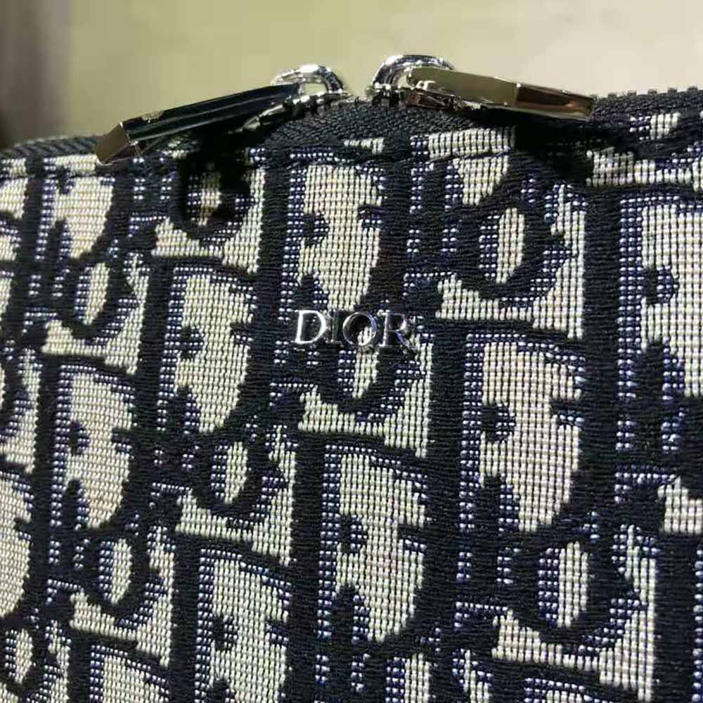 Dior Men Pouch with Shoulder Strap Beige and Black Dior Oblique Jacquard - image 8