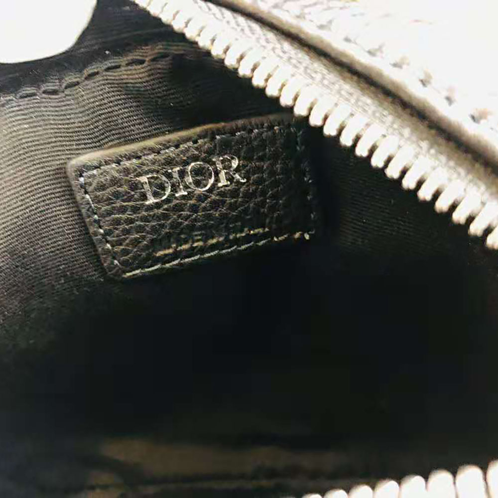 Dior Men Pouch with Shoulder Strap Beige and Black Dior Oblique Jacquard - image 9