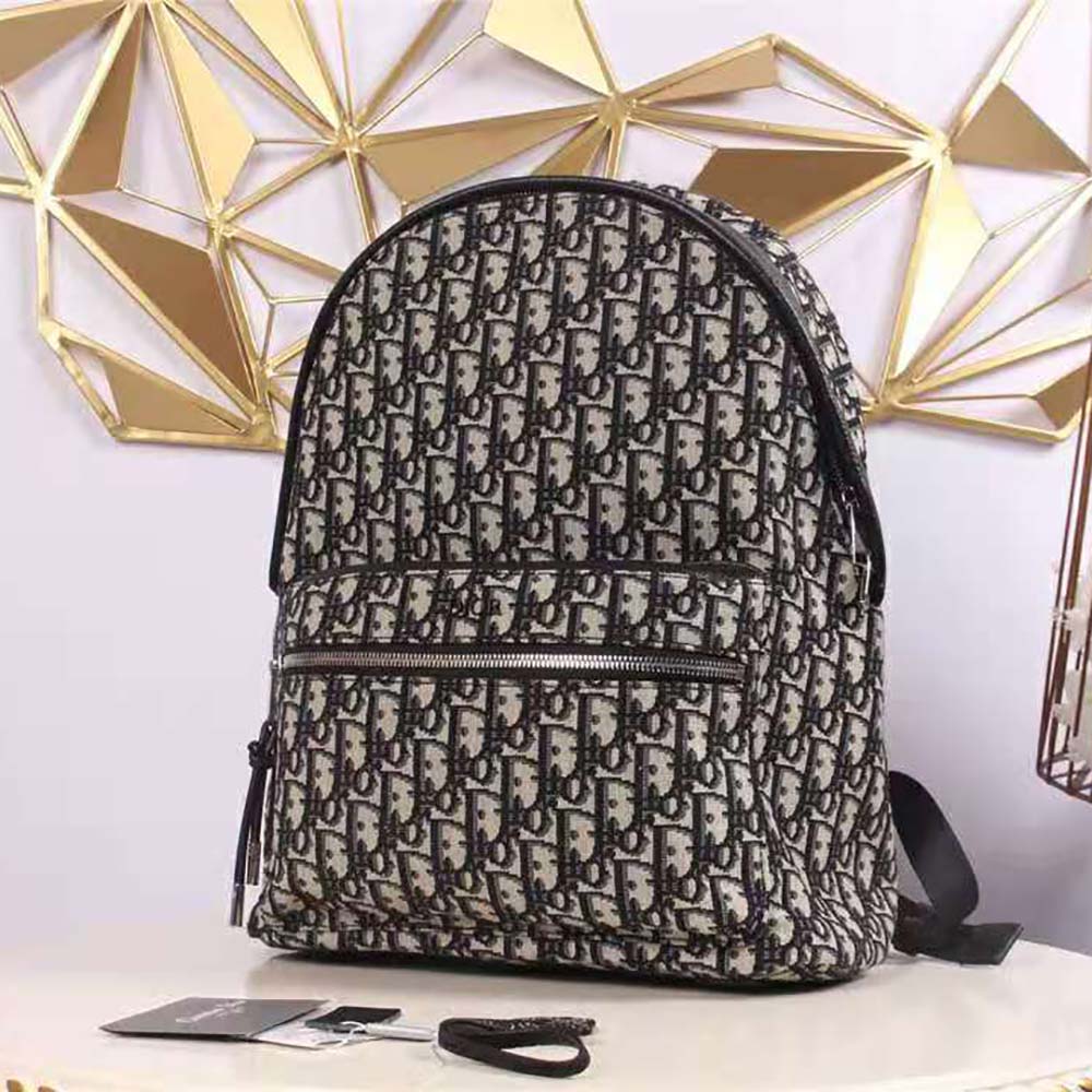 Close-up of silver hardware on Dior Men Rider Backpack