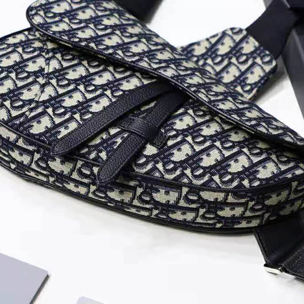 Dior Men Saddle Bag Beige and Black Dior Oblique Jacquard - image 6