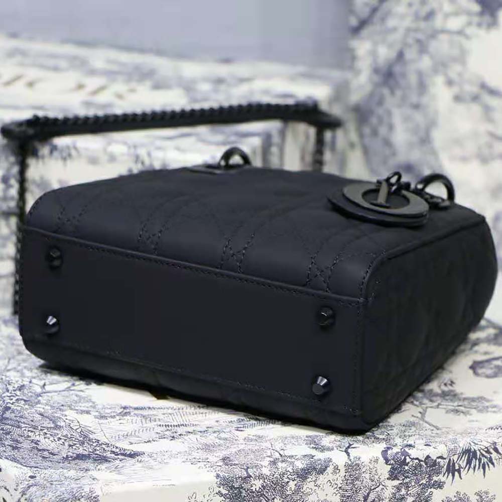 Dior Mini Lady Dior Bag Black Ultramatte Cannage Calfskin - image 4