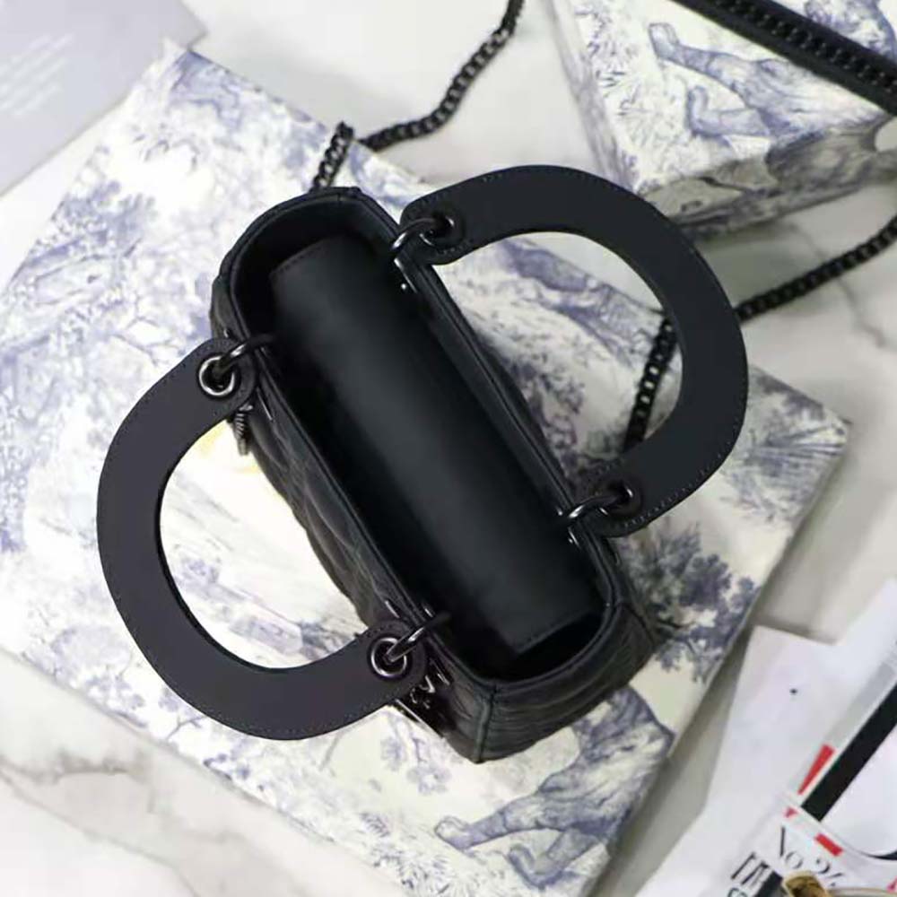 Dior Mini Lady Dior Bag Black Ultramatte Cannage Calfskin - image 5