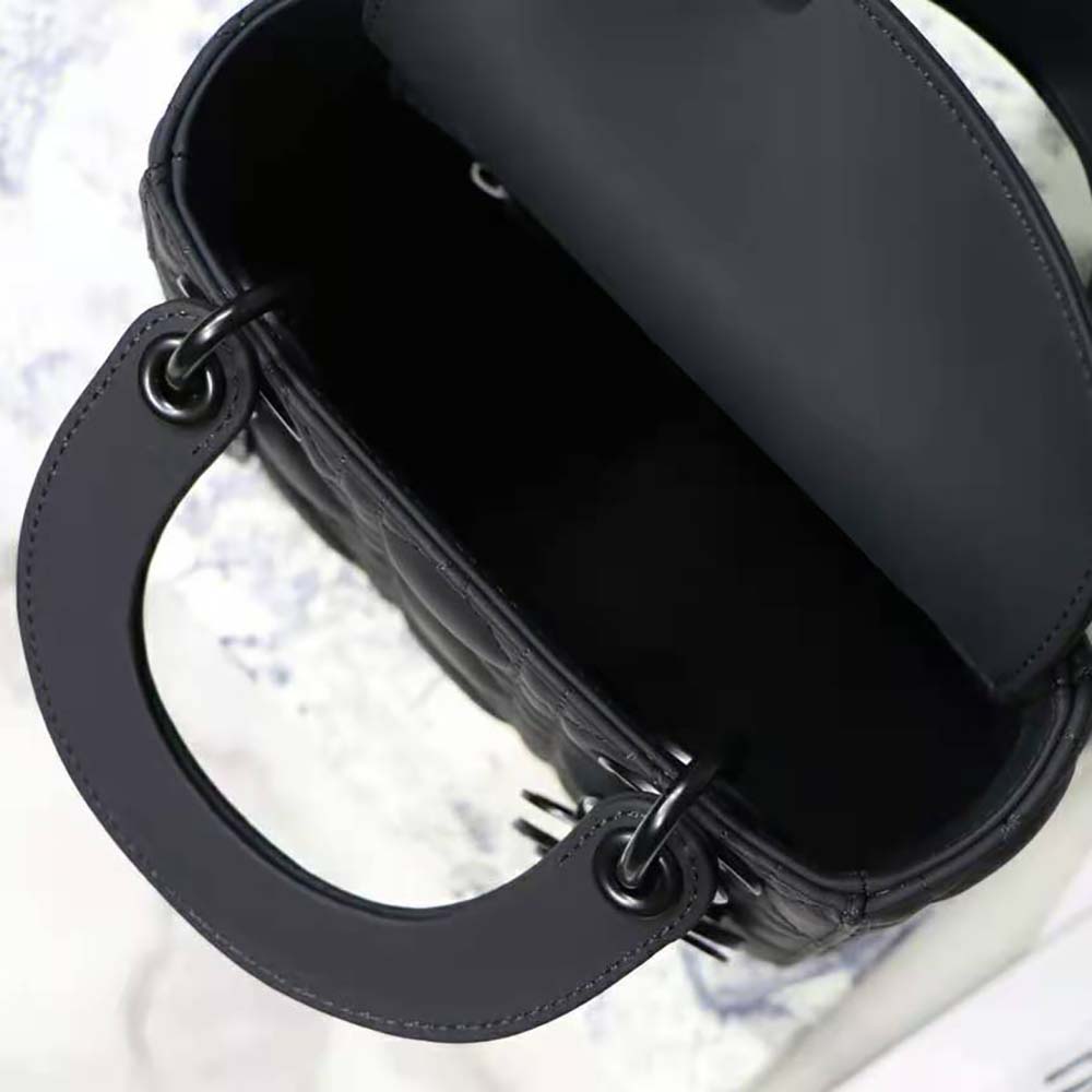 Dior Mini Lady Dior Bag Black Ultramatte Cannage Calfskin - image 6