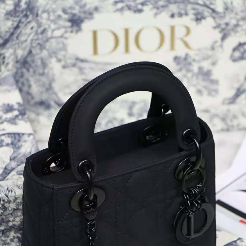 Dior Mini Lady Dior Bag Black Ultramatte Cannage Calfskin - image 7