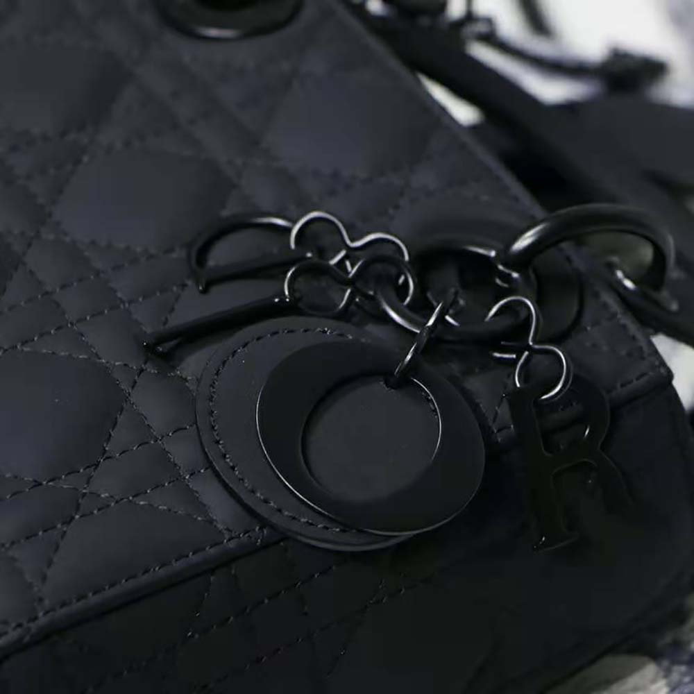 Dior Mini Lady Dior Bag Black Ultramatte Cannage Calfskin - image 8