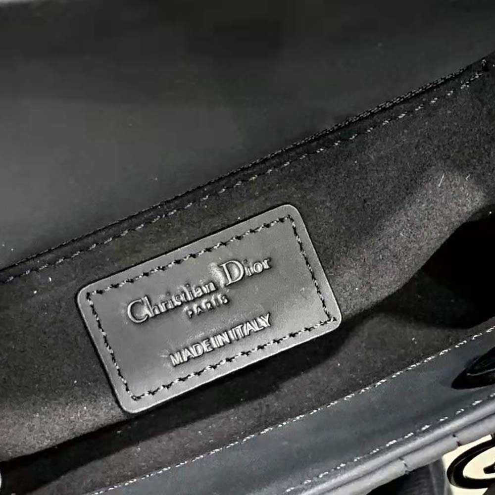 Dior Mini Lady Dior Bag Black Ultramatte Cannage Calfskin - image 9