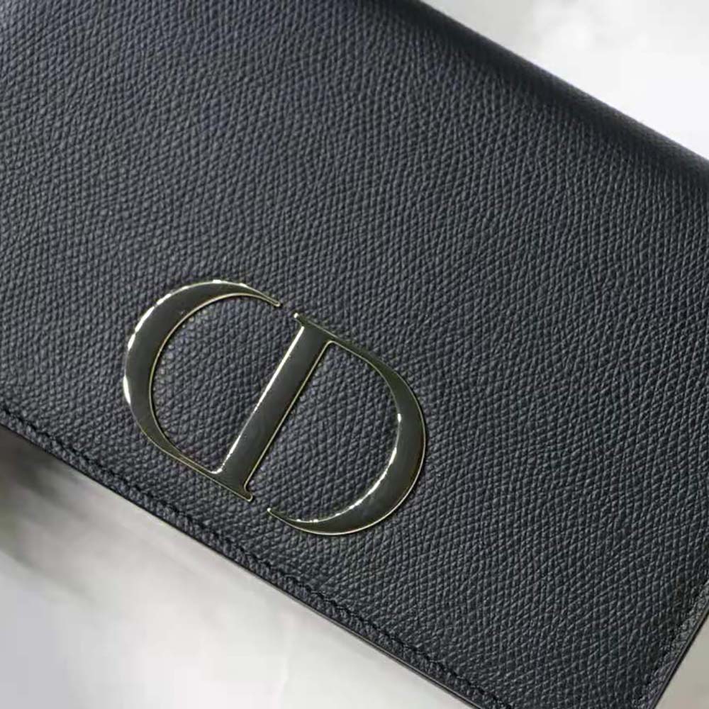 Dior Women 30 Montaigne 2-in-1 Pouch Stone Grained Calfskin-Black - image 6
