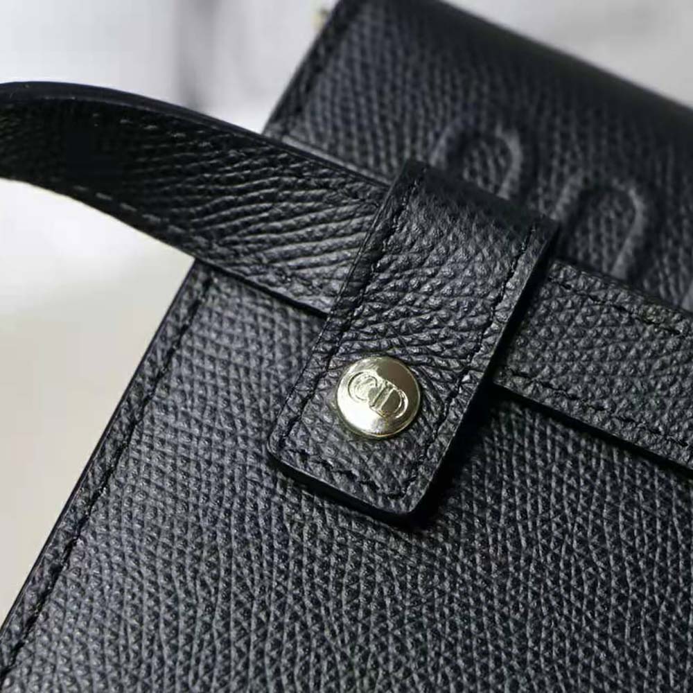 Dior Women 30 Montaigne 2-in-1 Pouch Stone Grained Calfskin-Black - image 8
