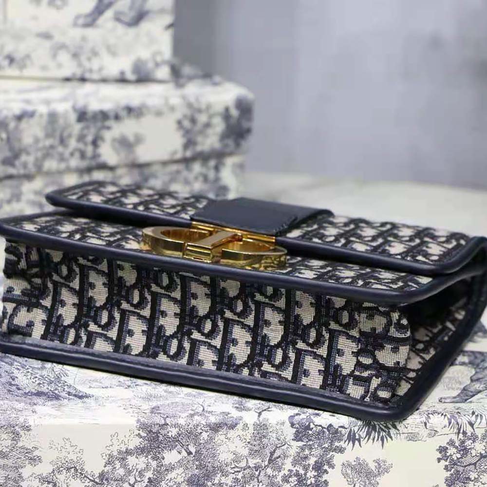 Dior Women 30 Montaigne Bag Blue Dior Oblique Jacquard - image 8