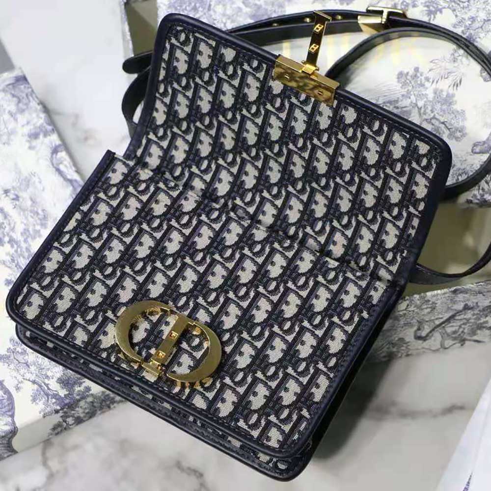 Dior Women 30 Montaigne Bag Blue Dior Oblique Jacquard - image 9