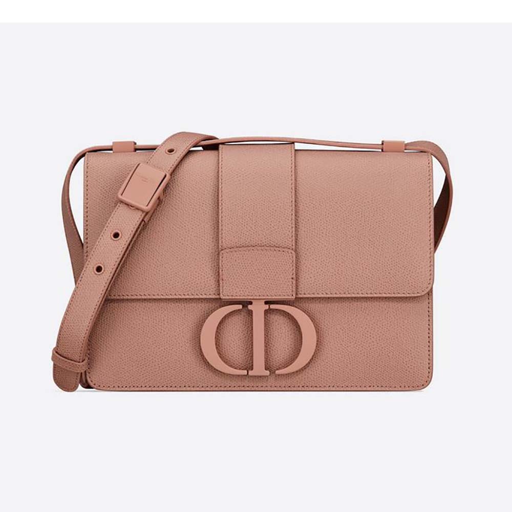 Front view of Dior Women 30 Montaigne Bag Ultramatte Grained Calfskin-Pink