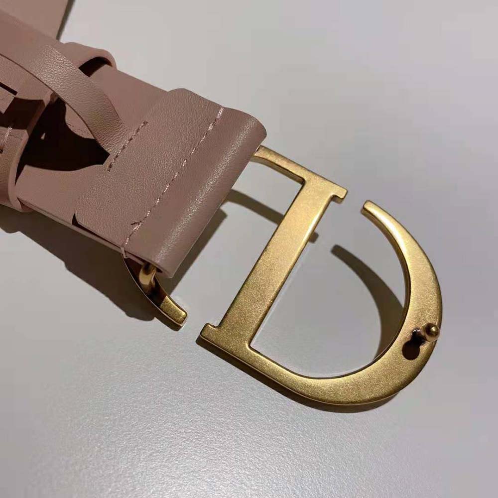 Dior Women 30 Montaigne Belt Pale Pink Leather - image 7