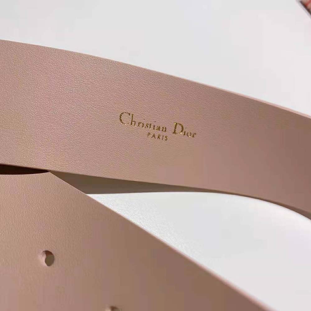 Dior Women 30 Montaigne Belt Pale Pink Leather - image 9