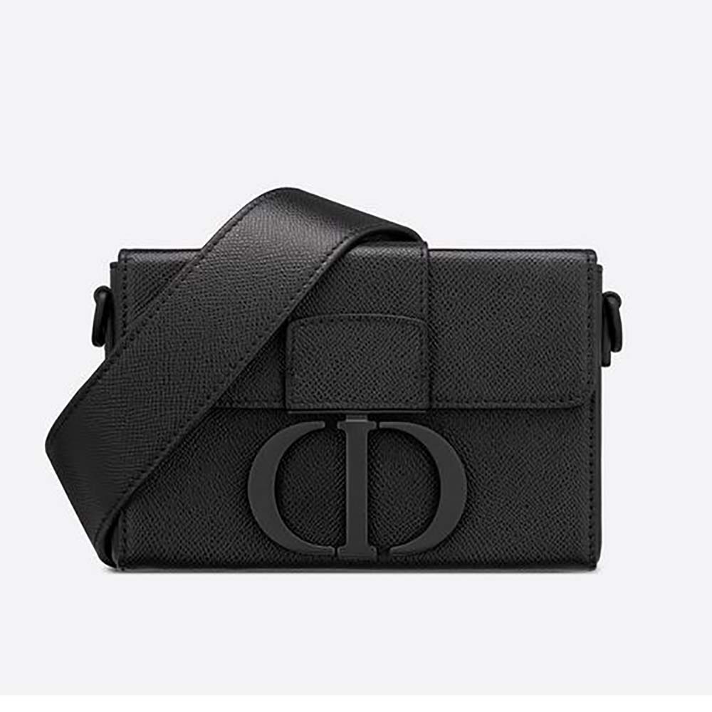 Front view of Dior Women 30 Montaigne Box Bag black ultramatte leather