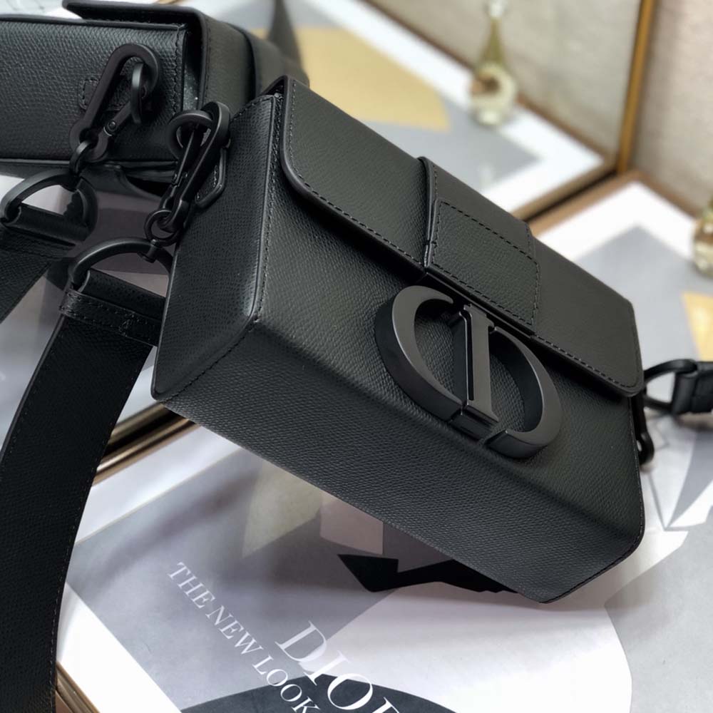 Dior Women 30 Montaigne Box Bag Black Ultramatte Grained Calfskin - image 4