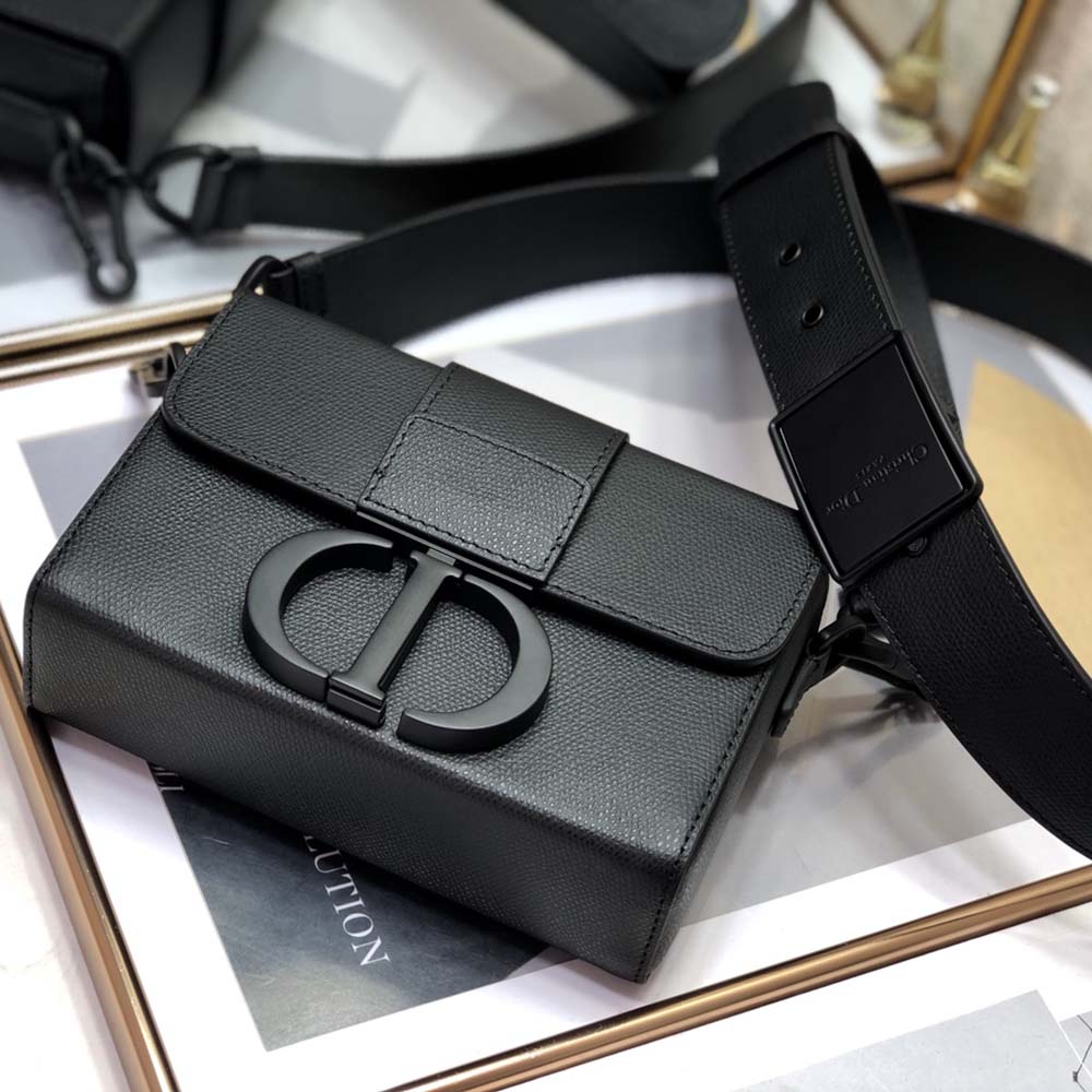 Dior Women 30 Montaigne Box Bag Black Ultramatte Grained Calfskin - image 6