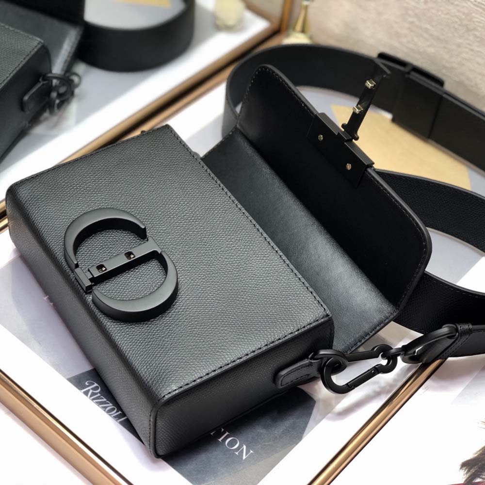 Dior Women 30 Montaigne Box Bag Black Ultramatte Grained Calfskin - image 7