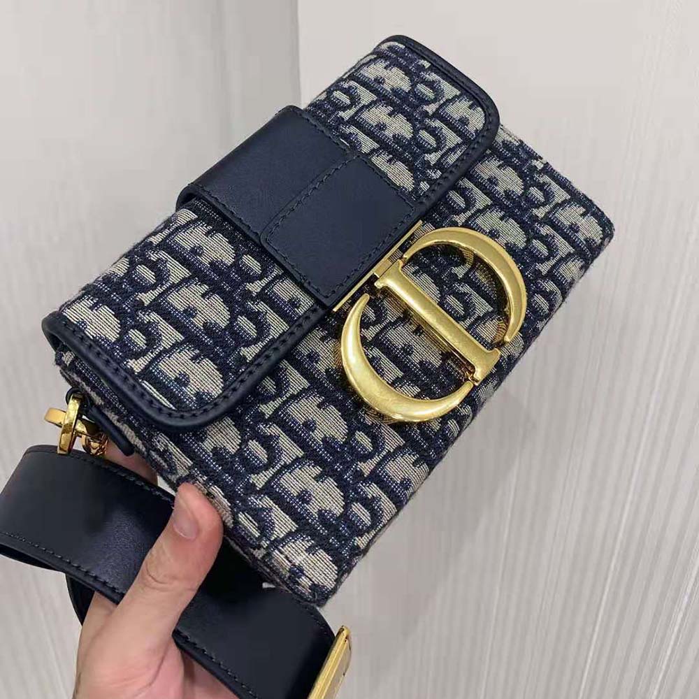 Dior Women 30 Montaigne Box Bag Blue Dior Oblique Jacquard - image 4