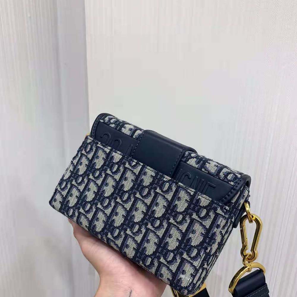 Dior Women 30 Montaigne Box Bag Blue Dior Oblique Jacquard - image 5