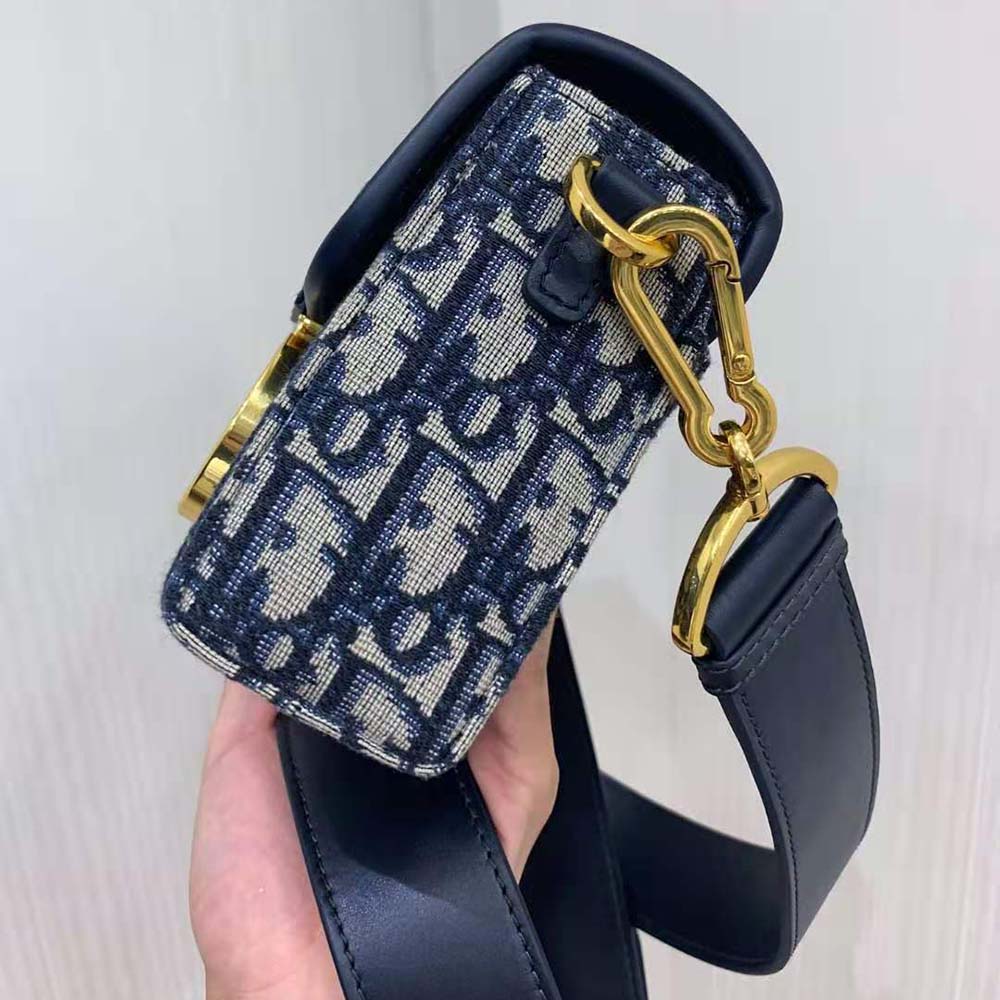 Dior Women 30 Montaigne Box Bag Blue Dior Oblique Jacquard - image 6
