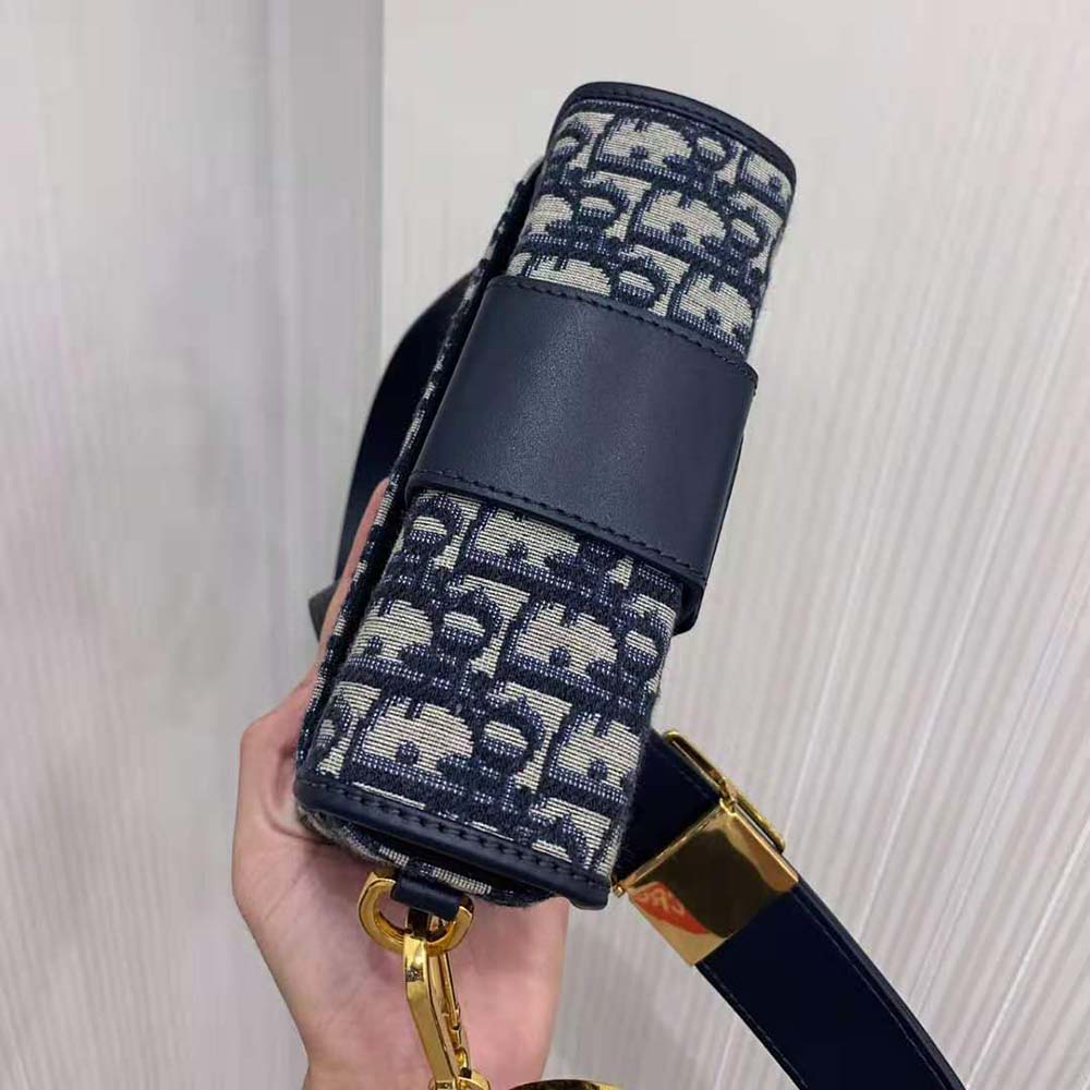 Dior Women 30 Montaigne Box Bag Blue Dior Oblique Jacquard - image 8