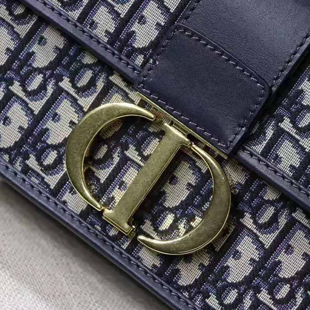 Dior Women 30 Montaigne Chain Bag Blue Dior Oblique Jacquard - image 8