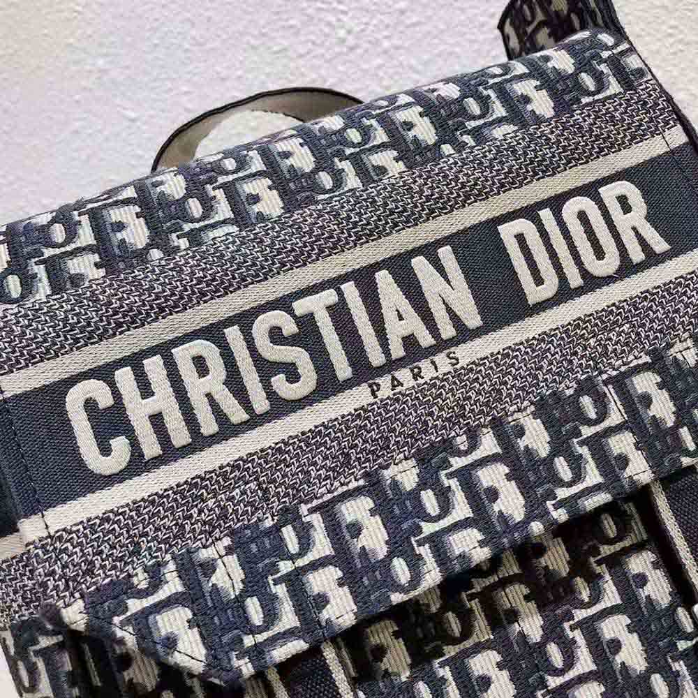 Dior Women Backpack Blue Dior Oblique Embroidery - image 7