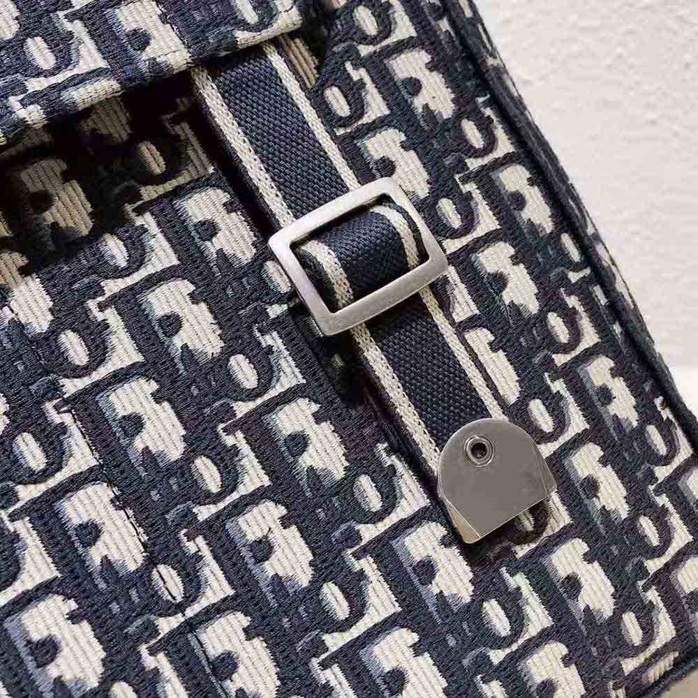 Dior Women Backpack Blue Dior Oblique Embroidery - image 8