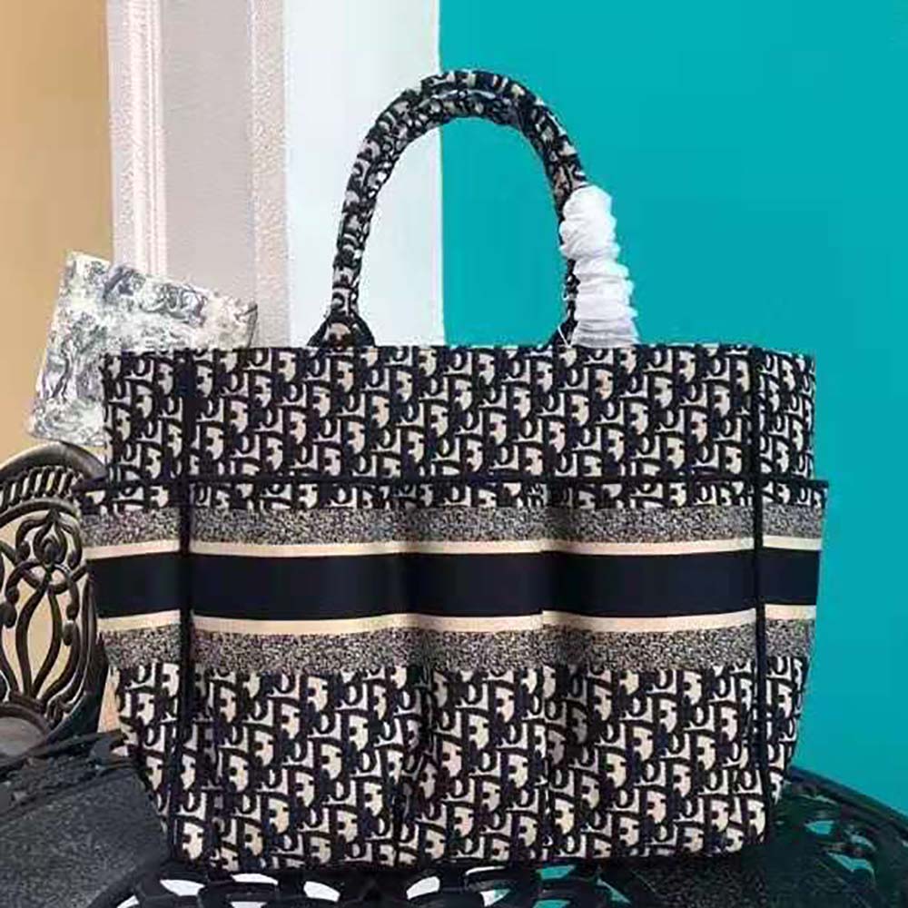 Dior Women Catherine Tote Bag Blue Dior Oblique Embroidery - image 8
