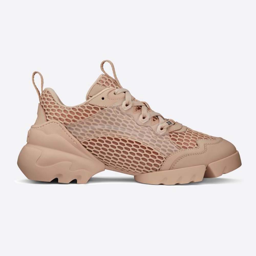 Side view of Dior Women D-Connect Sneaker-Pink showing silhouette
