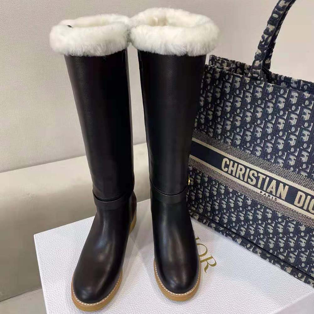 Dior Women D-Furious Boot Black Calfskin and Shearling - image 6