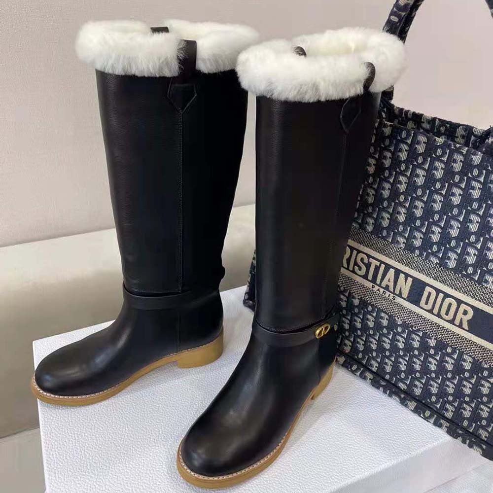 Dior Women D-Furious Boot Black Calfskin and Shearling - image 5