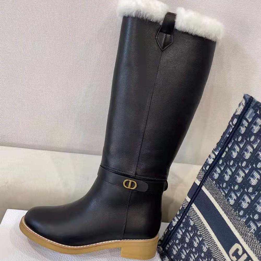 Dior Women D-Furious Boot Black Calfskin and Shearling - image 4