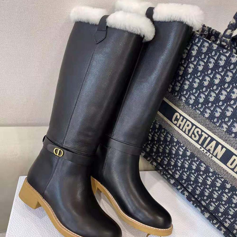 Dior Women D-Furious Boot Black Calfskin and Shearling - image 7