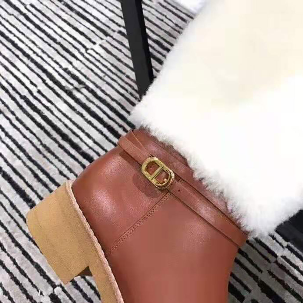 Dior Women D-Furious Boot Dark Tan Calfskin and Shearling - image 10