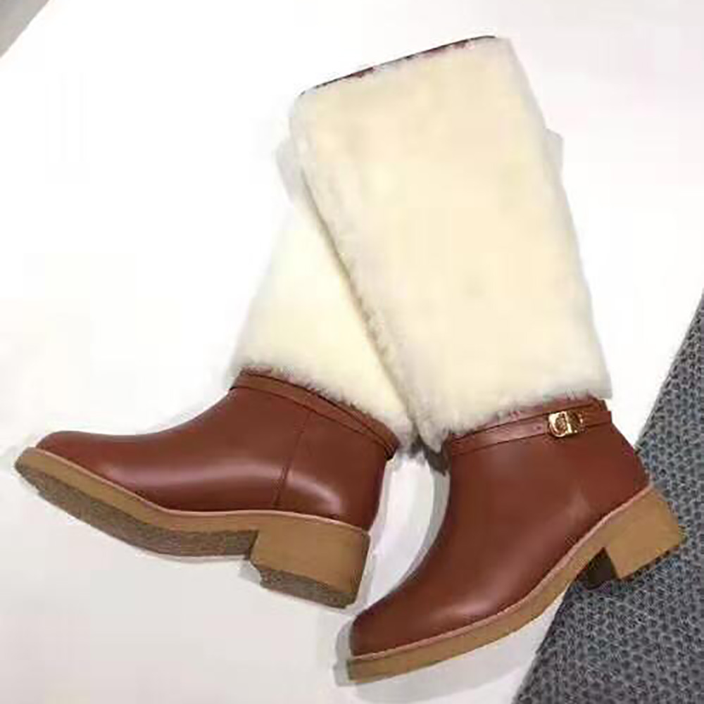 Dior Women D-Furious Boot Dark Tan Calfskin and Shearling - image 6