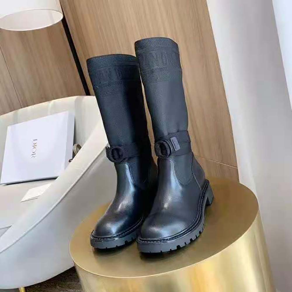 Dior Women D-Major Boot Black Technical Fabric and Calfskin - image 4