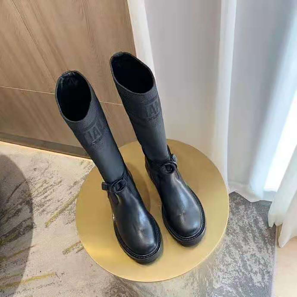 Dior Women D-Major Boot Black Technical Fabric and Calfskin - image 5