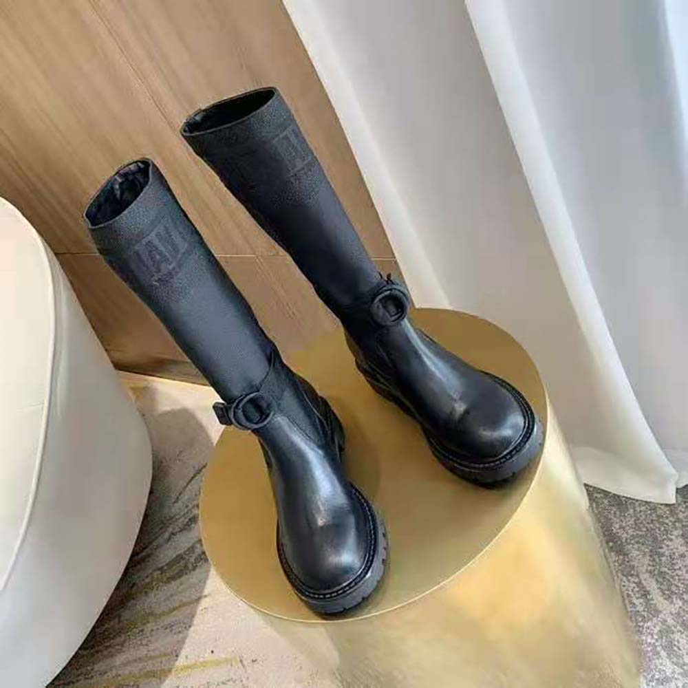 Dior Women D-Major Boot Black Technical Fabric and Calfskin - image 6