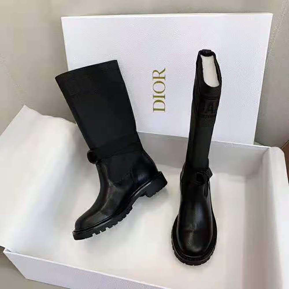 Dior Women D-Major Boot Black Technical Fabric and Calfskin - image 7