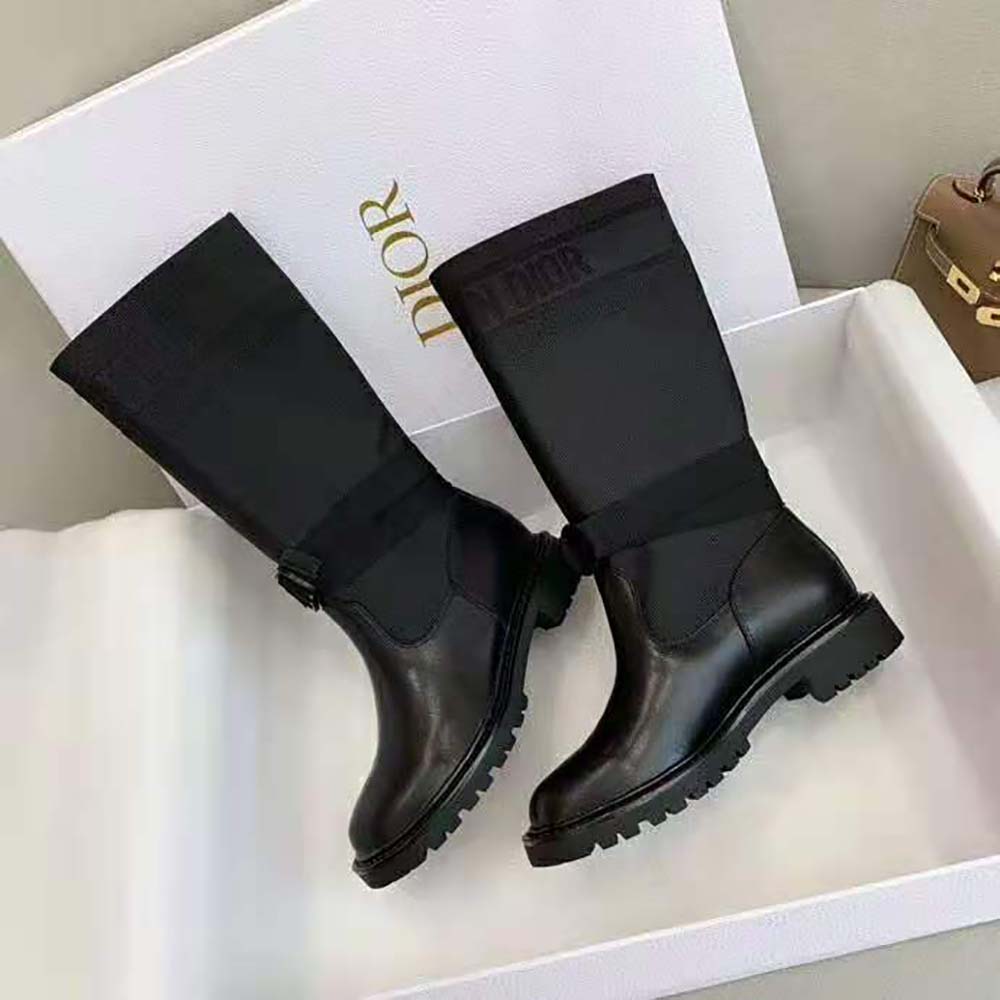 Dior Women D-Major Boot Black Technical Fabric and Calfskin - image 8