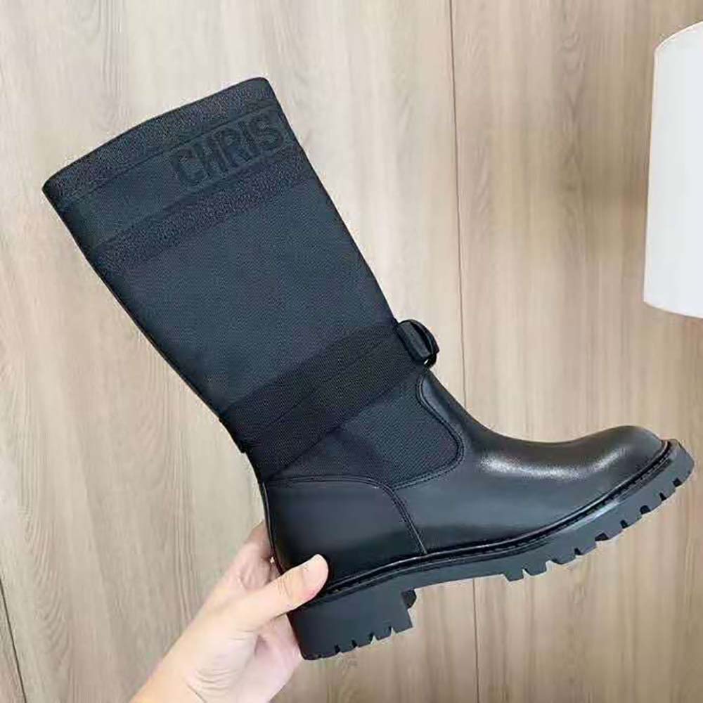 Dior Women D-Major Boot Black Technical Fabric and Calfskin - image 9