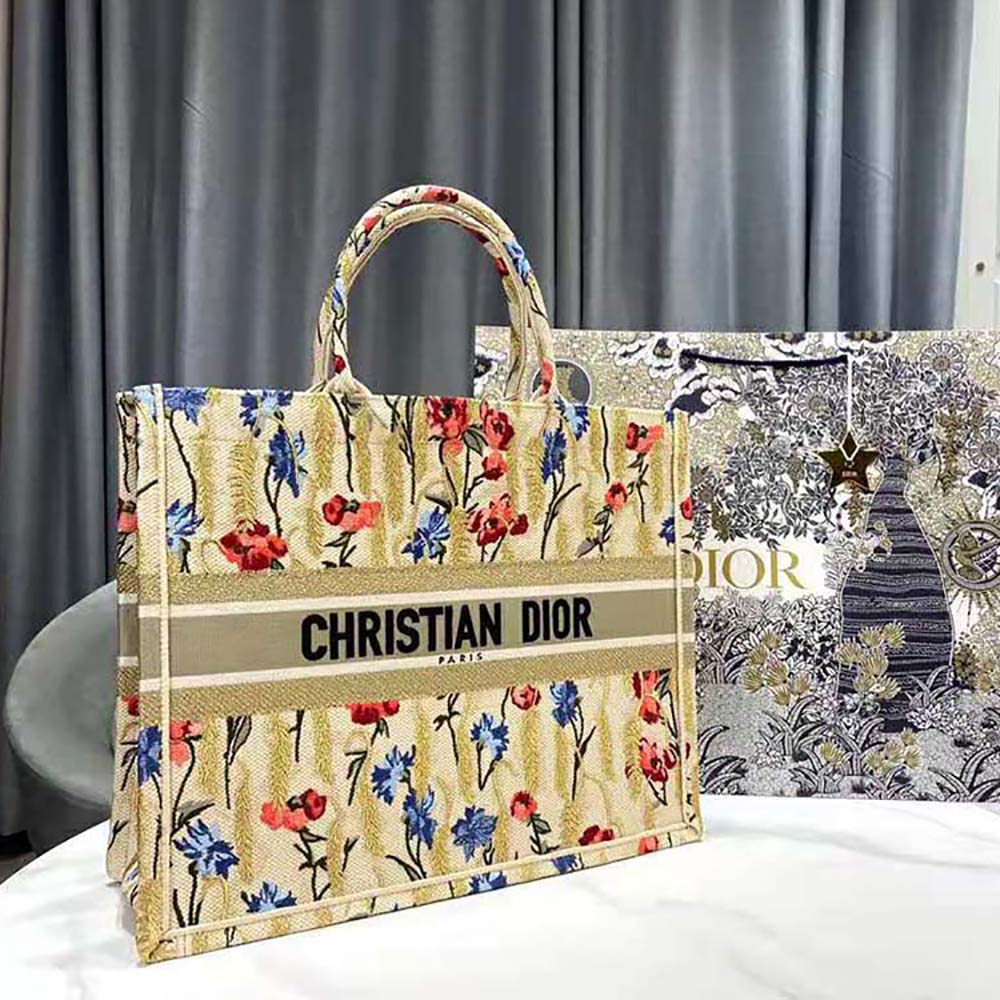 Dior Women Dior Book Tote Beige Dior Hibiscus Embroidery - image 7