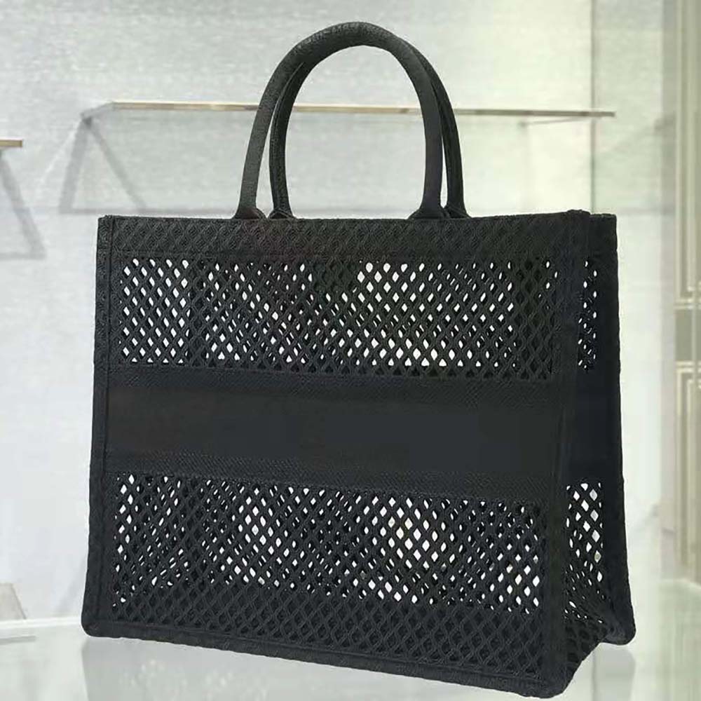 Dior Women Dior Book Tote Black Mesh Embroidery - image 5